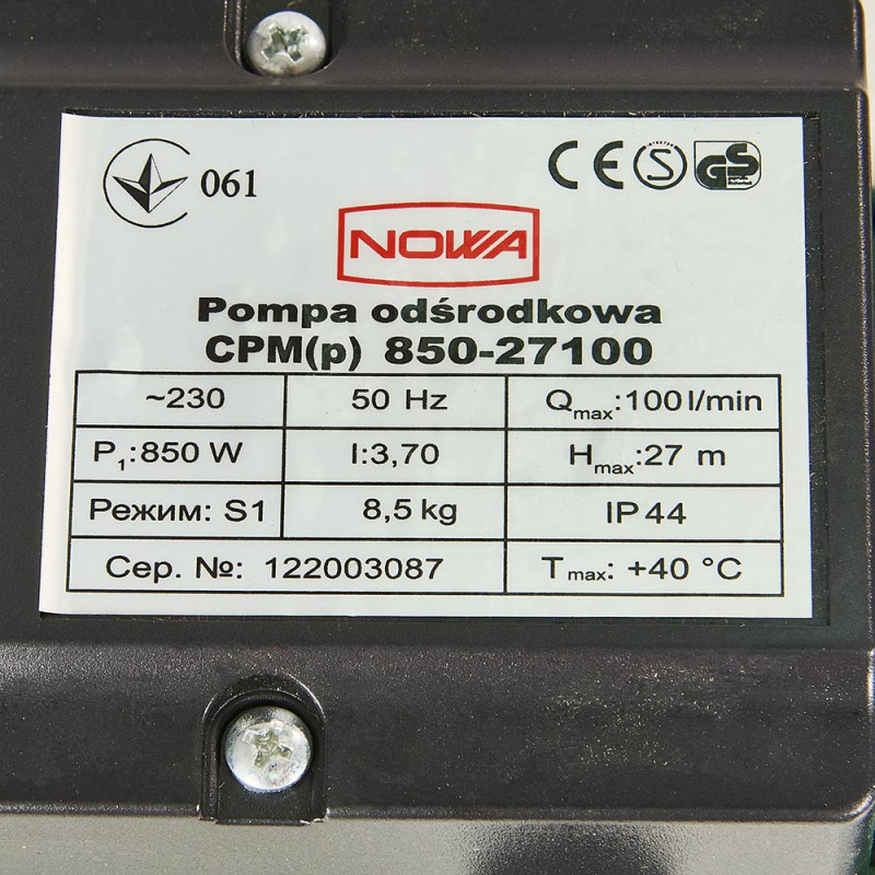 Насос відцентровий NOWA CPM(P) 850-27100